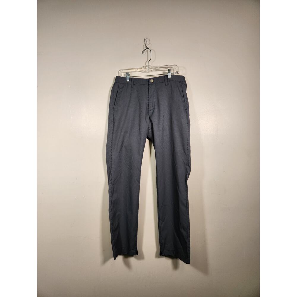 BONOBOS Golf Straight Mens Tag 33/32 Fits 33/31 Blue‎ Gray Houndstooth Zip Ankle